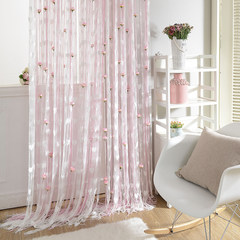 Bedroom living room curtain, tassel hang curtain, romantic Korean curtain line curtain, bead curtain, wedding decoration, partition curtain 1 meters wide, 2 meters high, pole heart white pollen pole.