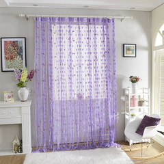 Bedroom living room curtain, tassel hang curtain, romantic Korean curtain line curtain, bead curtain, wedding decoration, partition curtain 1 meters wide, 2 meters high, pole purple pole.