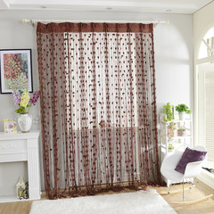 Bedroom living room curtain, tassel hang curtain, romantic Korean curtain line curtain, bead curtain, wedding decoration, partition curtain 1 meters wide, 2 meters high, pole brown coffee pole.