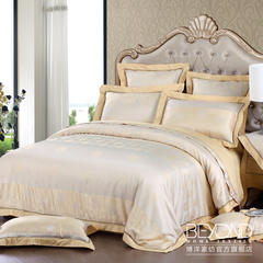 博洋家纺 婚庆用品欧美风套件流金岁月 大提花床单被套床品六件套 1.5m（5英尺）床