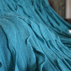 Falbala tassel knitted shawl blanket blanket blanket on the plane travel decorative children shooting blanket Gucci 170*130cm Blue and green