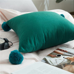The bedside cushion is simple, modern, pure color, lovely sofa cushion, core office, rectangular waist, big size (55*30 cm), four corner (5 green).