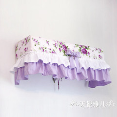 空调罩挂机防尘罩套子可用式全包田园布艺粉色格子 紫色花园 美的悦行181高