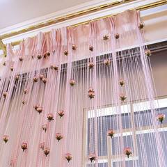 Curtain line partition curtain can encrypt bead curtain, romantic curtain, curtain, bedroom, living room, decoration curtain, curtain curtain, tassel 1 meters wide, 2 meters high, pole + telescopic pole.