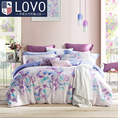 LOVO家纺罗莱生活出品天丝四件套被套床双人床单被套床罩清风解语 清风解语 1.5m（5英尺）床