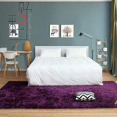 Solid color carpet covered with modern minimalist bedroom bed room carpet short bed custom carpet mat 80× 200CM