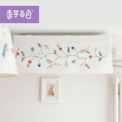 American country embroidery hanging air conditioner cover cloth hook pastoral dustproof protective cover embroidered cotton covers air conditioning Milk white comb cloth 118x48cm