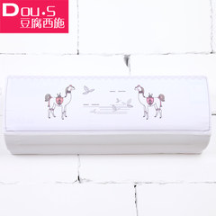 Nordic cartoon hanging air conditioner cover, all inclusive GREE cloth cloth dust cover, indoor bedroom air conditioning set White + Black All inclusive 98x21x31cm