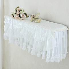Modern aesthetic lace air conditioning hood hang, GREE Midea air conditioner cover hanging empty strip dust-proof cover big 1P2P White Embroidery Table runner 30&times 180cm;
