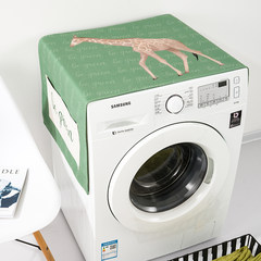 Cartoon deer green plant, cotton and linen cover towel, drum washing machine, bedside cover, sunscreen, refrigerator, cloth, dust cover, giraffe Queen's cover, 140cm*55cm cover cloth.