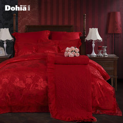 More like wedding, nine sets of home textiles, wedding bedding sets, jacquard red bedding, affectionate embrace 1.5m (5 feet) bed