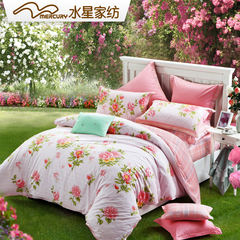 Mercury home textiles, cotton jacquard printing four sets, Wonderland flowers pure cotton suite new products 1.5m (5 feet) bed