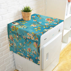 New Chinese ink, lotus, cotton and linen washing machine cover cloth double door refrigerator lid, dust-proof hood, dust-proof cloth cover - apricot blossom bird 140*55cm [washing machine / single door refrigerator]