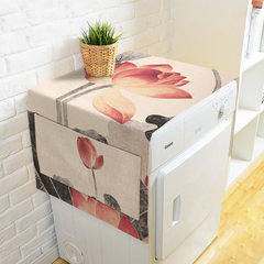 Apricot flowers, birds, linen, roller, washing machine, cover cloth, single door, double door, refrigerator, multi use hood, dust cover, Cover Towel - ink wash 140*55cm [washing machine / single door refrigerator].