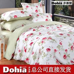 More popular textile genuine double satin pure Tencel four piece suite bedding Xiangfen fashion flowers garden 1.5m (5 feet) bed