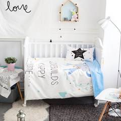 Kindergarten quilt three pieces, summer baby child bed product, small elephant pure cotton wash cotton, baby nap four pieces 105*60