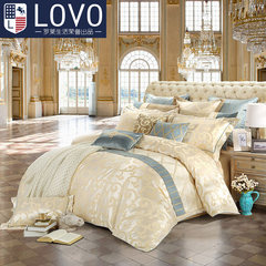 lovo家纺17新品提花床单被套八件套米拉罗莱生活出品床上套件大气 米拉 1.8m（6英尺）床