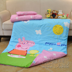 Cotton quilt, cotton quilt, cartoon kindergarten, six or seven sets of bedding, pink pig page, children's bed products, three sets Other