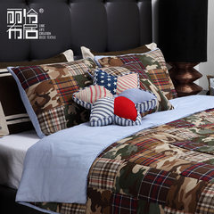 Ling Julibu camouflage children room model room bed quilt product model soft outfit American boy 1.5m (5 feet) bed