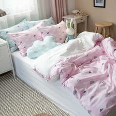NANAROOM Korea cute little white cloud and white cotton children three piece bedding [optional] fitted 1.2m (4 feet) bed