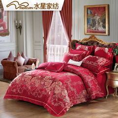 Mercury home textile jacquard wedding ten sets Lewis wedding wedding red suite new products Lewis wedding 1.5m (5 feet) bed