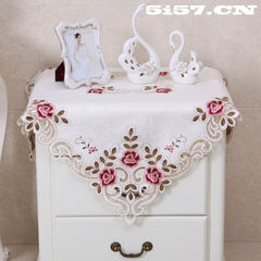European style garden fabric bedside cabinet, cloth embroidery, dust-proof cover cloth hood, drawers, lace washing machine, tablecloth, 729# embroidered trumpet (56*56cm side) *1 Zhang