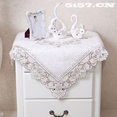 European style garden fabric bedside cabinet, cloth embroidery, dust-proof cover cloth hood, drawers, lace washing machine, tablecloth, 6850# embroidered trumpet (56*56cm side) *1 Zhang