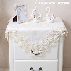 European style garden fabric bedside cabinet, cloth embroidery, dust-proof cover cloth, hood, lace washing machine, hood, tablecloth, SR801# light yellow trumpet (56*56cm Square) *1 sheet.