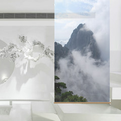 Hanging screens separated the vestibule curtain, soft partition, fashionable living room, shutter screens, landscape series 4] peaks, clouds and sea, semi transparent 100*200