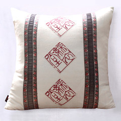 Motley hall Jiangnan New Chinese embroidery embroidery embroidered pillow cushion cushion cotton cloth gift mahogany 45x45cm alone silver pink