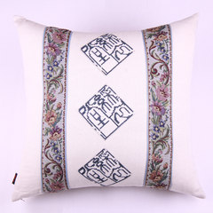 Motley hall Jiangnan New Chinese embroidery embroidery embroidered pillow cushion cushion cotton cloth gift mahogany 45x45cm alone M blue