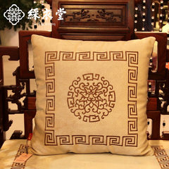 Motley hall private customized mahogany sofa pillow cushion pillow with Chinese embroidery custom paper Large square pillow: 50X50cm With a paper (Beige)