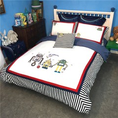 Machine home embroidery stitching boy bedding children bed products four sets of cartoon bed linens 1.5m 1.0m (3.3 feet) bed