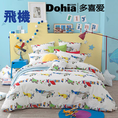 More like four sets of pure cotton children's bed products boy pure cotton three or four sets of aircraft bedding psychedelic time and space 1.2m (4 feet) bed