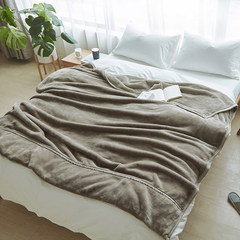 Japanese style pure color thickening double layer FA Lai blanket, winter warm flannel single double blanket blanket coral corduet 180*200cm large size rice color - Japanese double carpet
