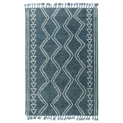 Aoki shop / Morocco style fringed wool carpet living room northern Europe minimalist geometric pattern tea table blanket 1600MM× 2300MM 20013 (blue green)