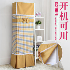 GREE Guiji type dust cover set package cloth 3P round vertical air conditioning pastoral beauty mask yellow Plaid Little yellow Plaid openings Table runner 30&times 180cm;
