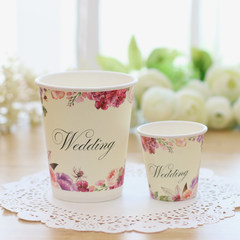 Wedding banquet, props, banquet, paper cups, thickening, European style wedding, creative one-off cup wedding accessories, red trumpet, 50 yellow suits.