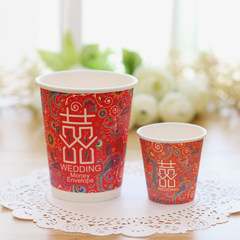 Wedding banquet, props, banquet, paper cups, thickening, European wedding, creative one-off, wedding cups, red trumpets, red 50.