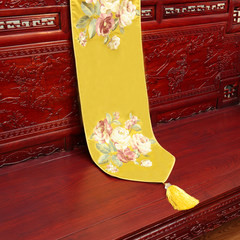 New Chinese modern minimalist table banner, Chinese wind meal tablecloth, TV cabinet, tea table cushion, fabric bed, tail towel, and custom peony turmeric 32*240cm