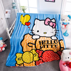 Genuine Hello Kitty cartoon blankets, farai casual blanket, nap blanket, KT cat coral blanket blanket, 229x230cm candy, love blue.
