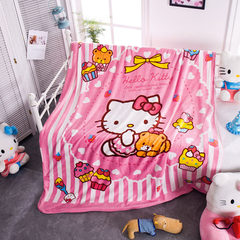 Genuine Hello Kitty cartoon blankets, farai velvet leisure blanket, nap blanket, KT cat coral blanket blanket, 229x230cm tiramisu