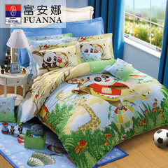Fuanna cotton cartoon four sets of children's bedding bedding cotton suite of Kung Fu Soccer 1.5m (5 feet) bed