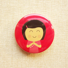 &Phi44mm - red girl cartoon wedding badge badge / wedding wedding gift accessories