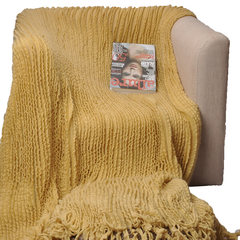 Nap blanket blanket export Europe and America leisure blanket, sofa blanket, shawl decorative blanket, camera blanket 130x170+10x2cm Light yellow