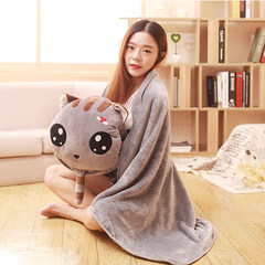 Angel Cat multifunctional pillow quilt dual-use office nap pillow cushion car coral fleece blanket Large size (55*30 cm)
