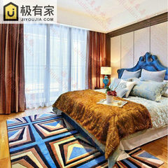 Simple modern blue Mediterranean carpet, fashionable coffee table, carpet, living room, study, bedroom, bedside carpet customization 1.6*2.3 meters
