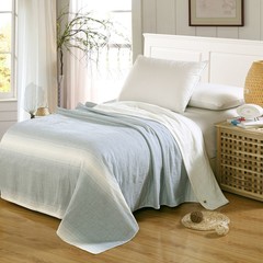 Pure cotton gauze towel is covered with cotton towel, single and double gradual color striped towel quilt quilt summer nap 229x230cm