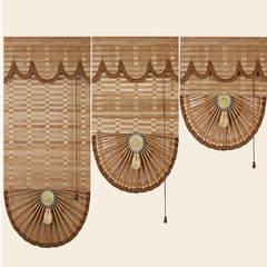 Garden Restaurant Japanese custom living room fan bamboo curtain shutter curtain lifting Rome reed shade 85 color system