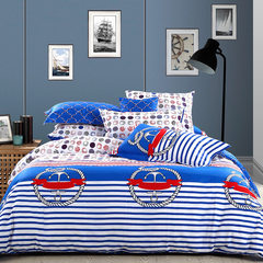 Favorite spring and summer new cotton children's bedding, pure cotton bed product suite, cartoon four sets of nautical diary 1.2m (4 feet) bed